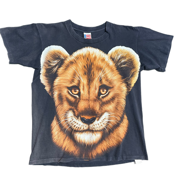(L)Vintage Lion Single Stitch Animal T-Shirt